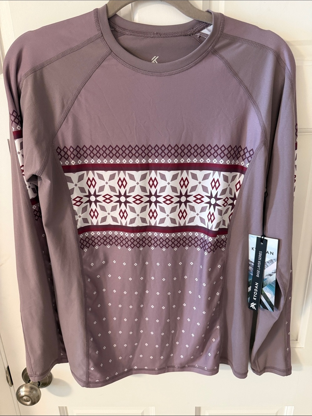 NWT Kyodan Mauve Fair Isle Base Layer Top Gorpcore Size Large